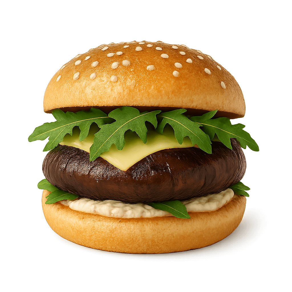 Detailed view of Burger aux Champignons